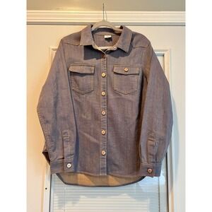 Cabi Workshop Denim Button Down  Double Chest Pockets Stretch Size M